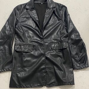 Women's Black Faux Leather Jacket